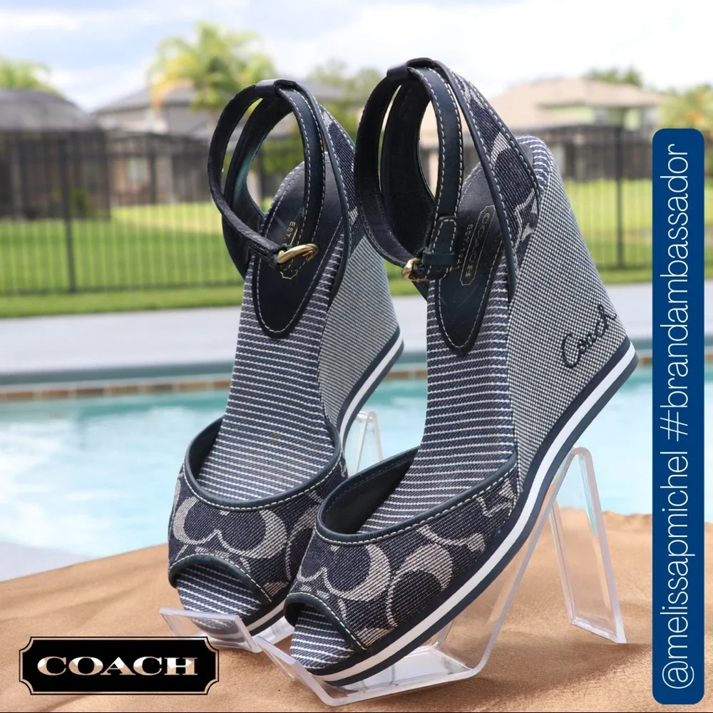 Coach Denim Tawney Wedges - Picture 5 of 9
